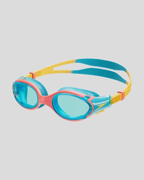 Gafas de natación Speedo Biofuse 2.0 azul amarillo con lentes azul junior