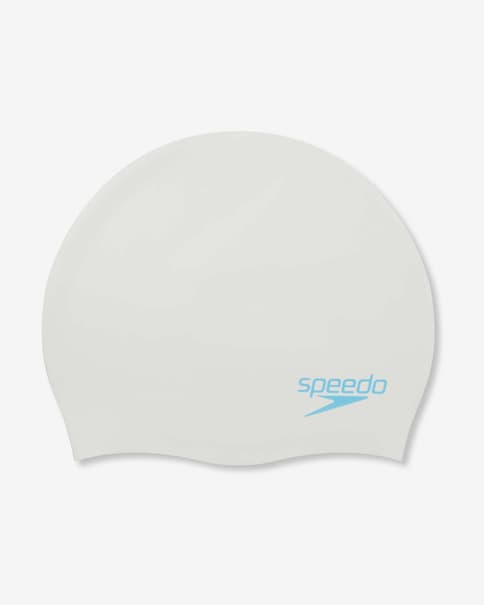Gorro de natación Speedo Plain Moulded blanco azul infantil