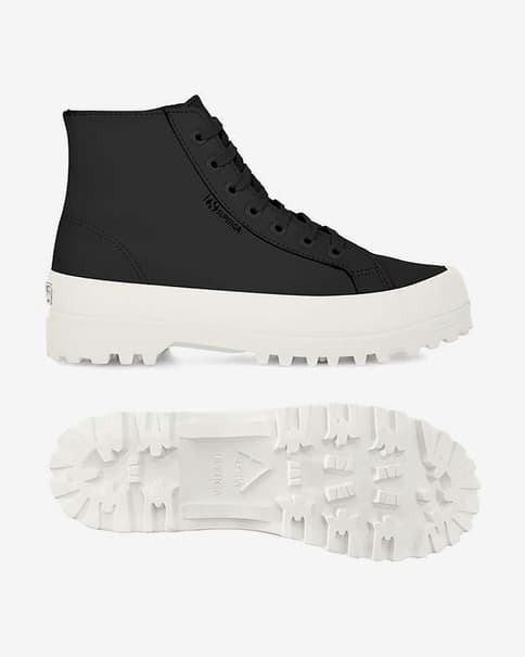 Botas Superga 2341 Alpina Nappa negro blanco