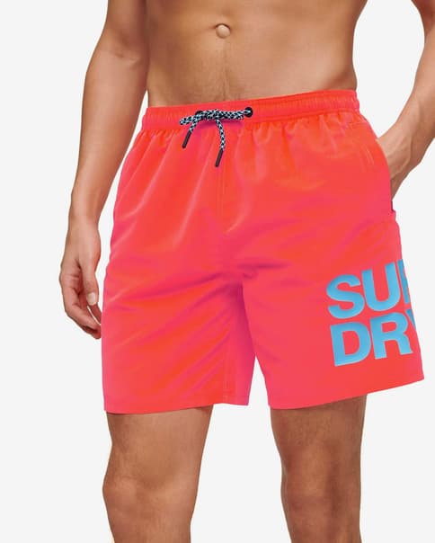 Bañador Superdry Sportswear Logo 17 Inch rojo brillante azul