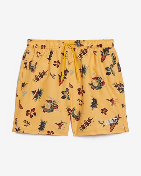 Bañador Superdry Hawaiian Print 17 Inch amarillo azul rojo