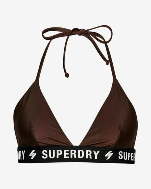 Top bikini Superdry Code Triangle marrón mujer