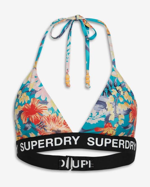 Top bikini Superdry Logo Triangle azul rojo amarillo mujer