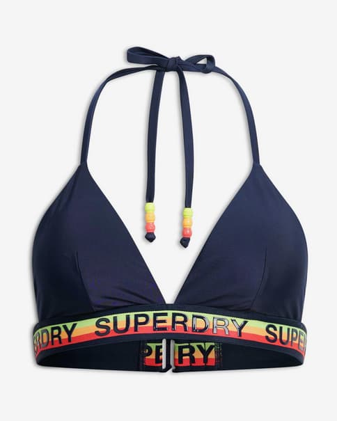 Top bikini Superdry Logo Triangle azul amarillo rojo mujer