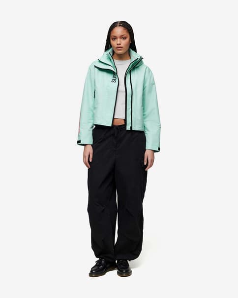 Chaqueta con capucha Superdry Hooded Windbreaker azul turquesa mujer