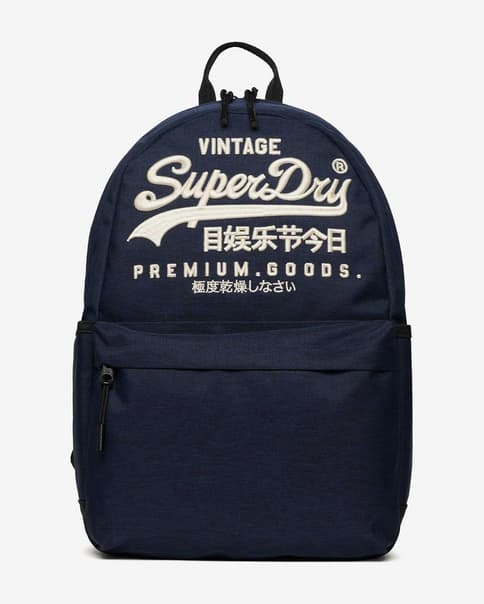 Mochila Superdry Heritage Montana 18L azul marino blanco