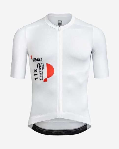 Maillot Suarez Tour de Francia 2025 manga corta blanco