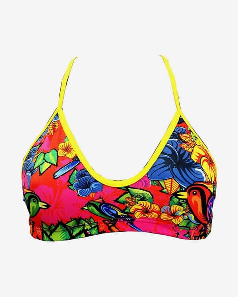 Top bikini Turbo Birdies rojo mujer