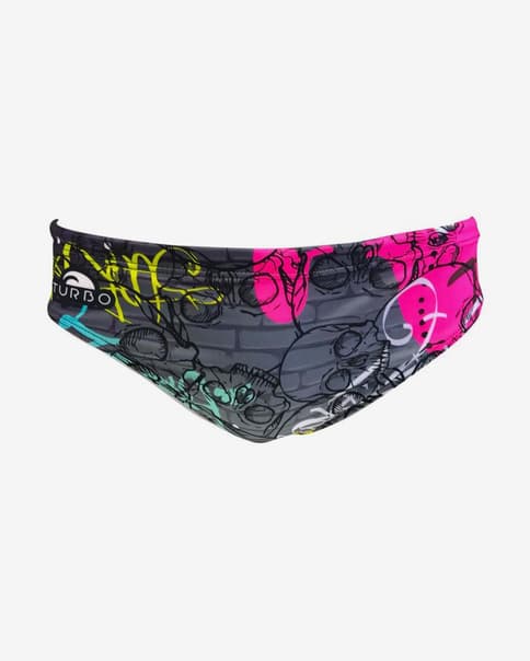 Bañador de waterpolo Turbo Wall Skull gris rosa