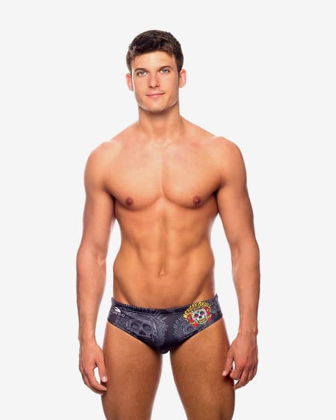 Bañador de waterpolo Turbo Mexican Skull negro