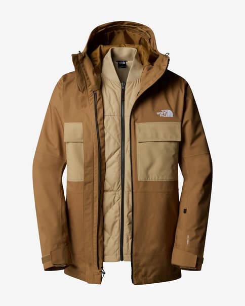 Chaqueta con capucha The North Face Fourbarrel Triclimate marrón claro