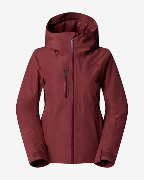 Chaqueta con capucha The North Face Descendit rojo burdeos mujer