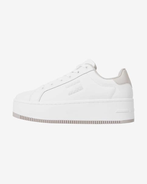 Zapatillas Tommy Jeans Flatform Essential blanco gris mujer