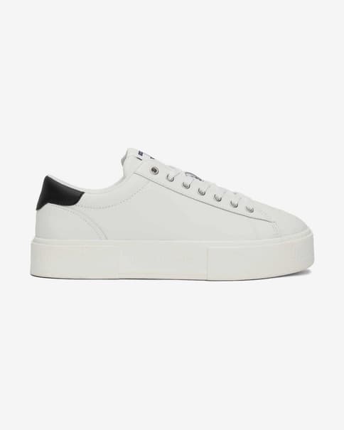 Zapatillas Tommy Jeans Foxing Flatform blanco negro mujer
