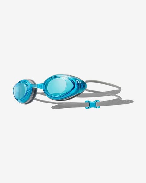 Gafas de natación TYR BlackHawk Racing gris con lentes policarbonato azul