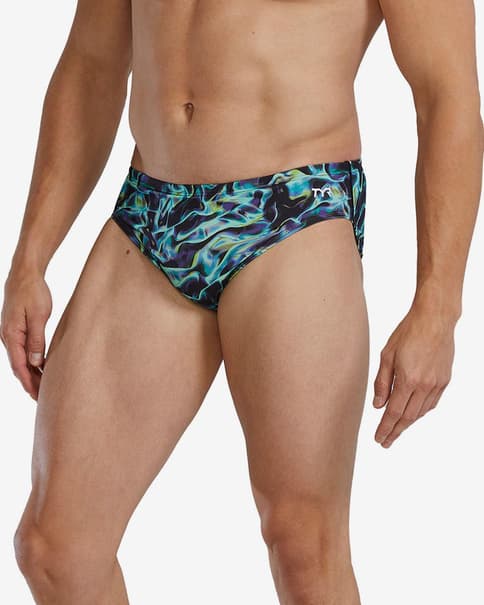Bañador TYR Durafast Elite Brief Energia negro azul celeste