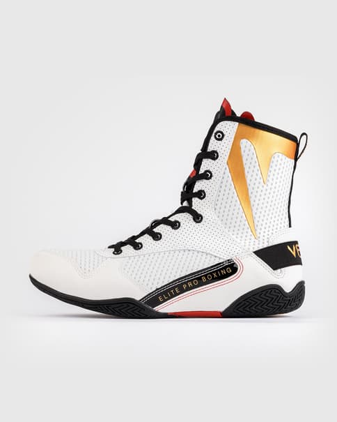 Botas boxeo Venum Elite Boxing blanco negro dorado