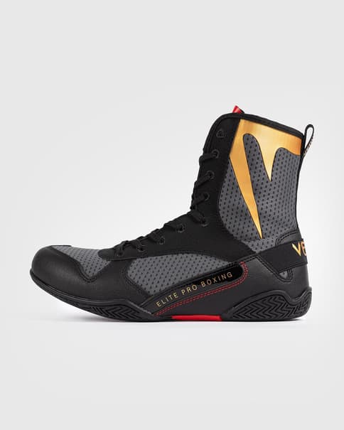 Botas boxeo Venum Elite Boxing gris negro rojo