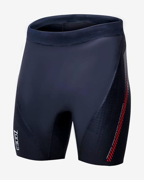 Malla corta Zone3 Buoyancy Shorts Aerodome Elite 5/3 mm negro rojo