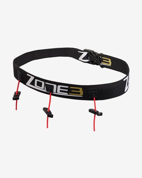 Cinturón portadorsal Zone3 Race Number Belt negro infantil