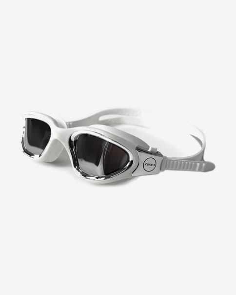 Gafas de natación Zone3 Vapour blanco con lentes polarizadas plateado