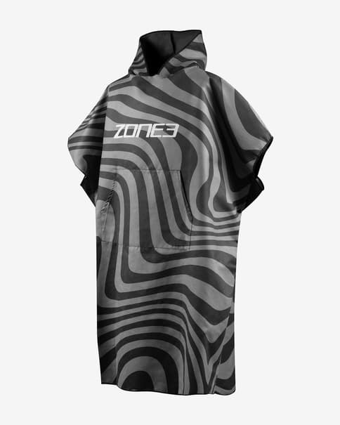 Poncho Zone3 Microfibre Robe negro blanco