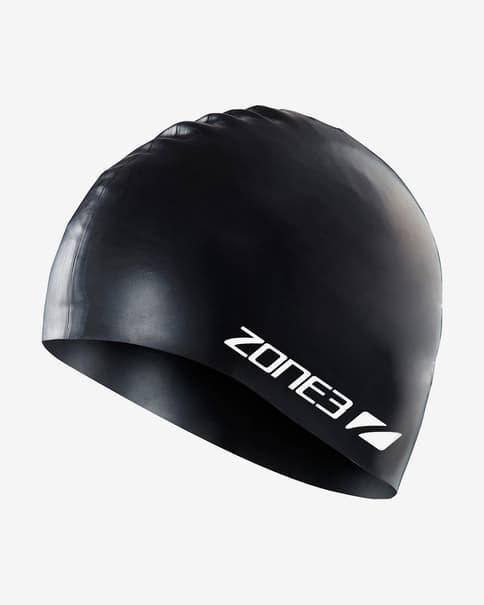 Gorro de natación Zone3 Silicone Swim Cap negro blanco