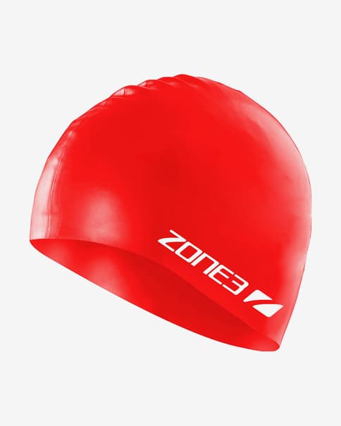 Gorro de natación Zone3 Silicone Swim Cap rojo blanco