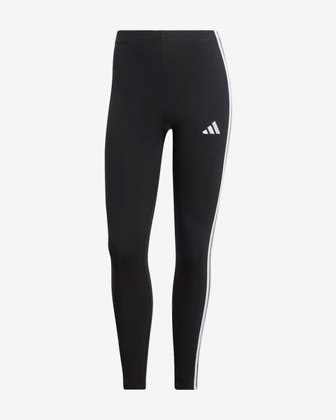 Malla larga adidas Essentials Cotton 3 Stripes negro blanco mujer