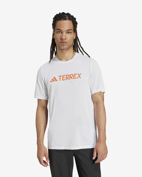 Camiseta adidas Terrex Classic Logo manga corta blanco naranja