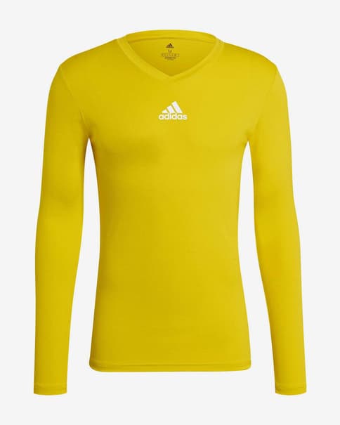 Camiseta adidas Team Base manga larga amarillo blanco