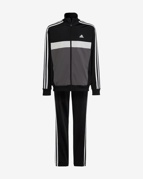 Chándal adidas Essentials 3-Stripes Tiberio negro gris blanco infantil