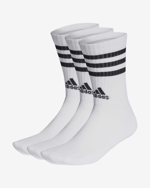 Calcetines adidas Cushioned Crew 3S blanco puro negro (3 pares)