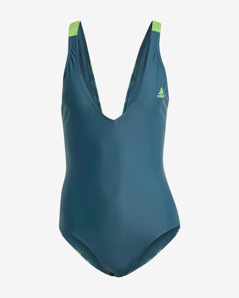 Bañador adidas 3S azul verde mujer