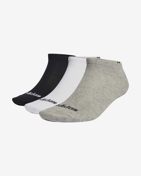 Calcetines adidas Thin Linear gris blanco negro (3 pares)
