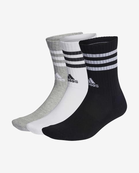 Calcetines adidas Cushioned Crew 3S negro gris blanco (3 pares)