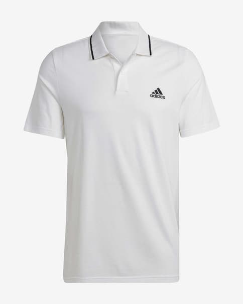 Polo adidas Essentials Piqué Small Logo manga corta blanco puro negro