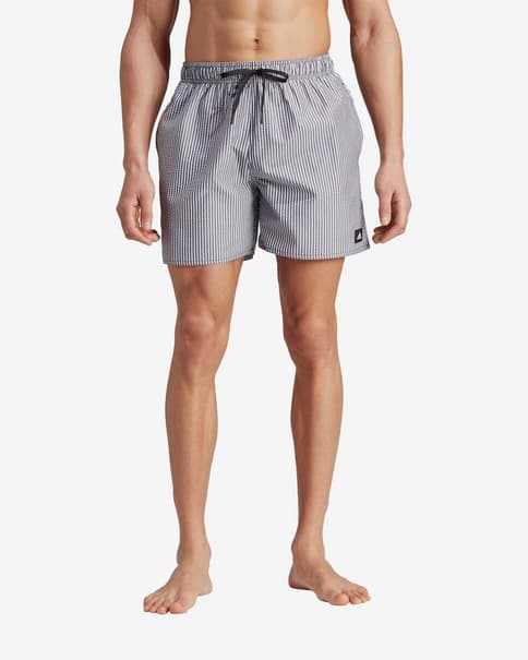 Calções de banho adidas Stripey Classics Short Length preto branco