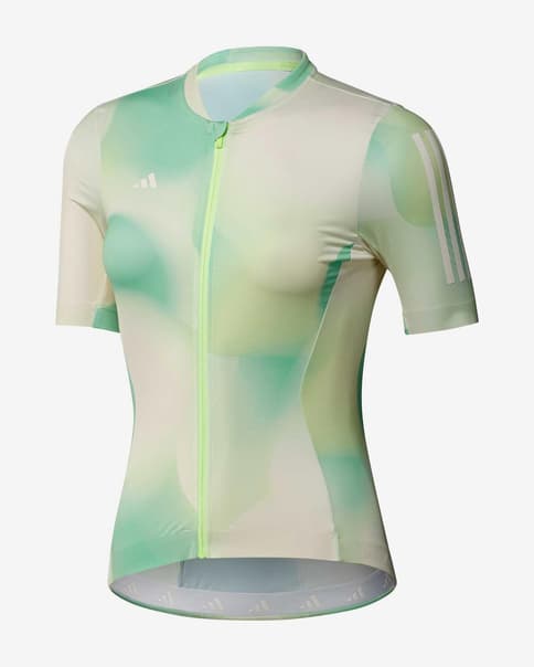 Maillot adidas Tempo Nature Art 3 bandas manga corta verde blanco mujer