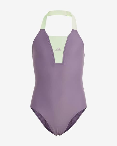 Bañador adidas Sportswear Colorblock lila verde infantil