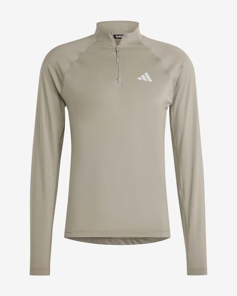 Camiseta adidas Gym+ Training Half Zip manga larga beige