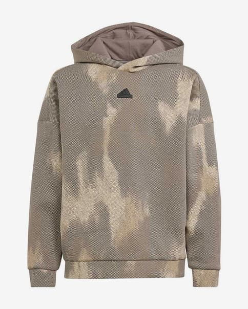 Sudadera con capucha adidas Future Icons Allover Print marrón beige junior