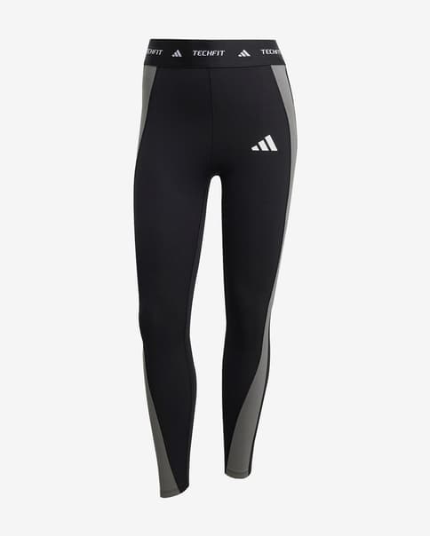 Malla larga adidas Techfit Colorblock negro puro blanco mujer