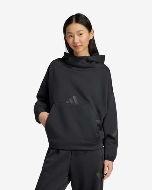 Sudadera con capucha adidas Z.N.E. Overhead negro puro mujer