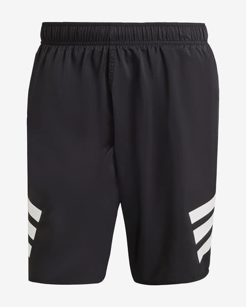 Fato de banho adidas 8-Inch 3 bandas preto puro branco