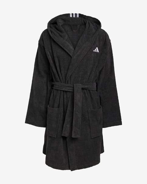 Albornoz con capucha adidas Logo negro puro