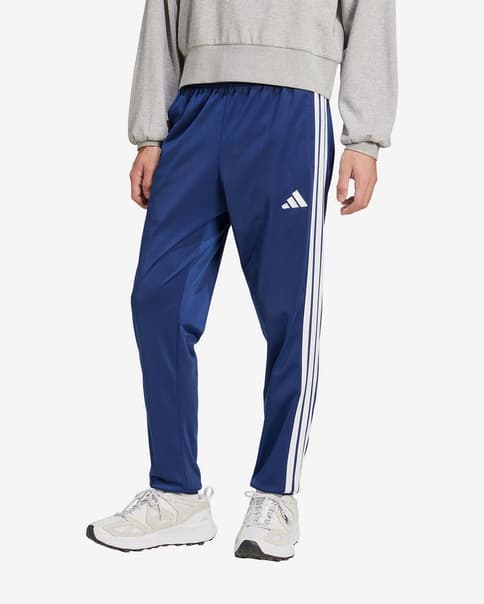 Pantalón largo adidas Tricot Regular Tapered 3-Stripes azul blanco