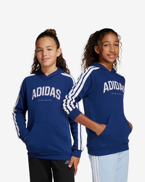 Sudadera con capucha adidas Codes Collegiate Graphic azul blanco junior