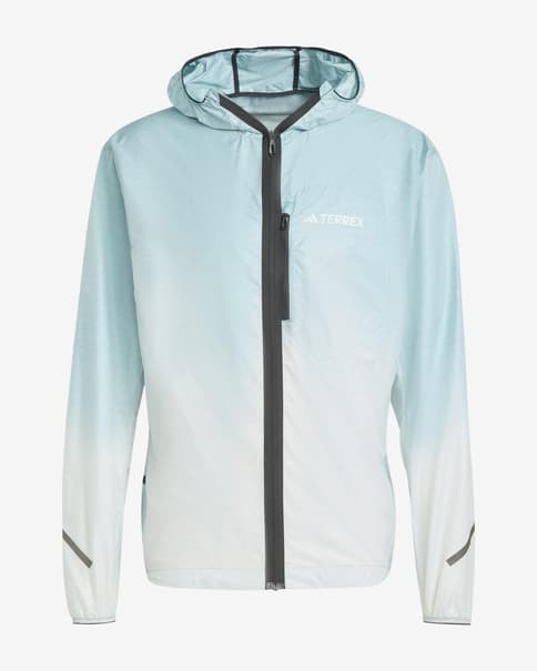 Chaqueta con capucha adidas Terrex Xperior Light Windweave azul blanco
