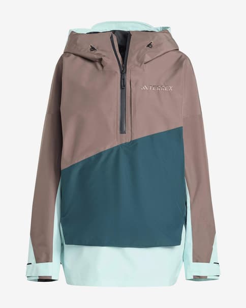 Chaqueta con capucha adidas Terrex Xploric 2 marrón azul gris mujer